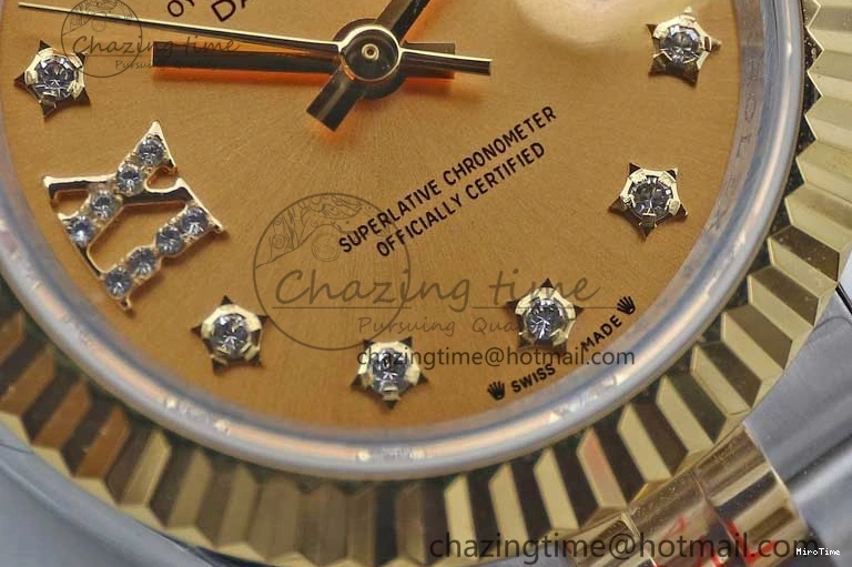 MiroTime 0420 Minimalist Datejust 28mm 279179 SS YG TWF Best Edition Gold Diamonds Markers Dial on SS YG Jubilee Bracelet NH 2141